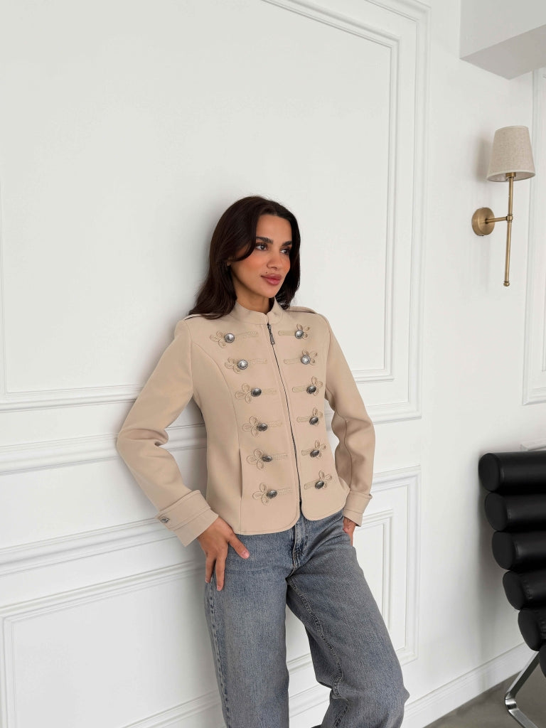 Taş Napolyon Premium Blazer Ceket 9729-Taş