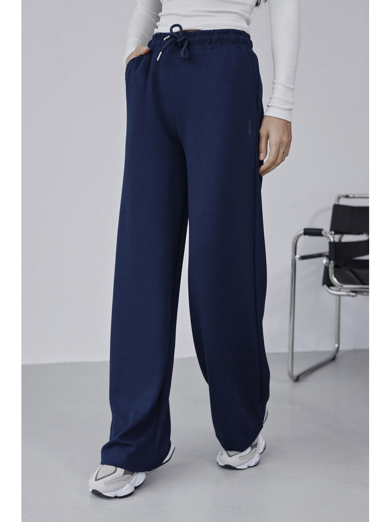 Lacivert Oysh Palazzo Modal Pantolon EY-075-LACİVERT