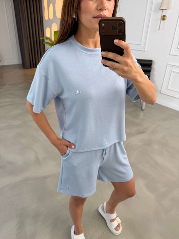 Bebe Mavi Orj Marka Şortlu Modal Takım 1024-Bebe Mavi
