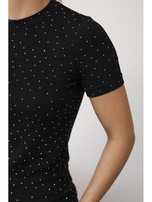 Siyah Taş Baskılı Body EY137-Siyah