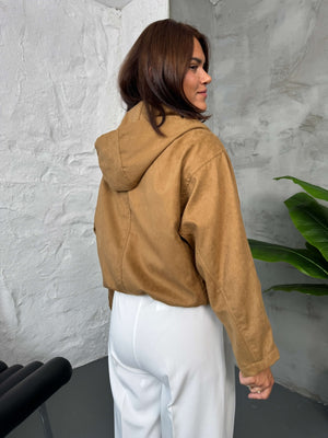 Taba Zr Model Kapşonlu Süet Ceket