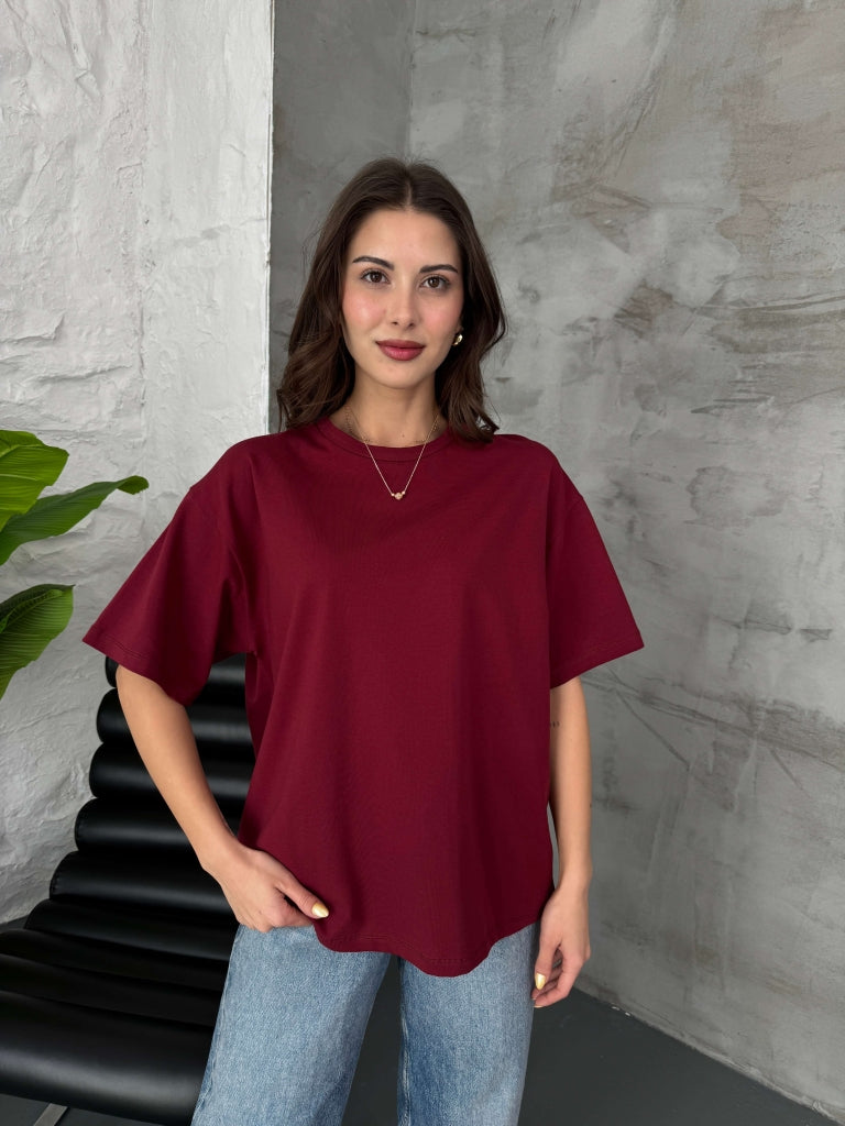 Bordo Oversize Basic Tshirt