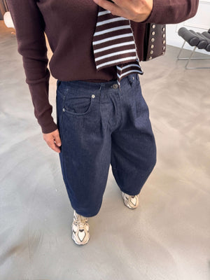 Lacivert Vintage Balon Jean 0107-Lacivert
