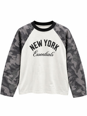 Ekru Kamuflaj Desenli Sweat 10123-Ekru