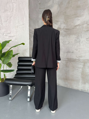 Siyah Vatkalı Blazer Ceket