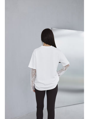 Ekru Güpür Kollu Bluz EY0302-Ekru