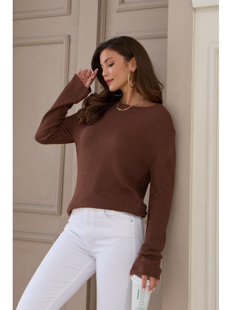 Kahve Massi Model İnce Merserize Triko