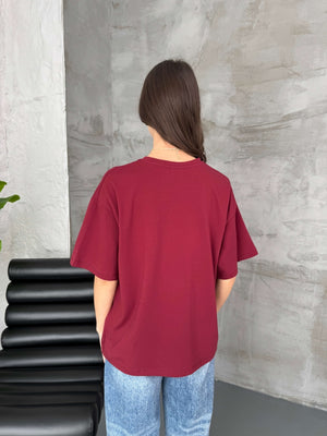 Bordo Oversize Basic Tshirt