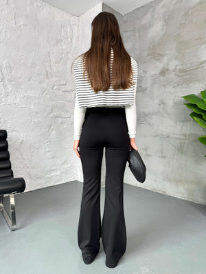 Siyah İspanyol Paça Tayt 251001-SİYAH