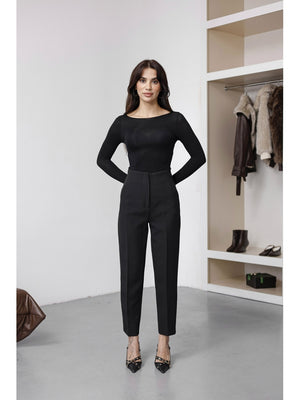 Siyah Pensli Havuç Pantolon 50109-SİYAH