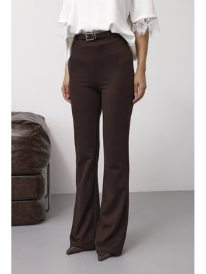 Kahverengi Kemerli İspanyol Pantolon 0099-Kahverengi