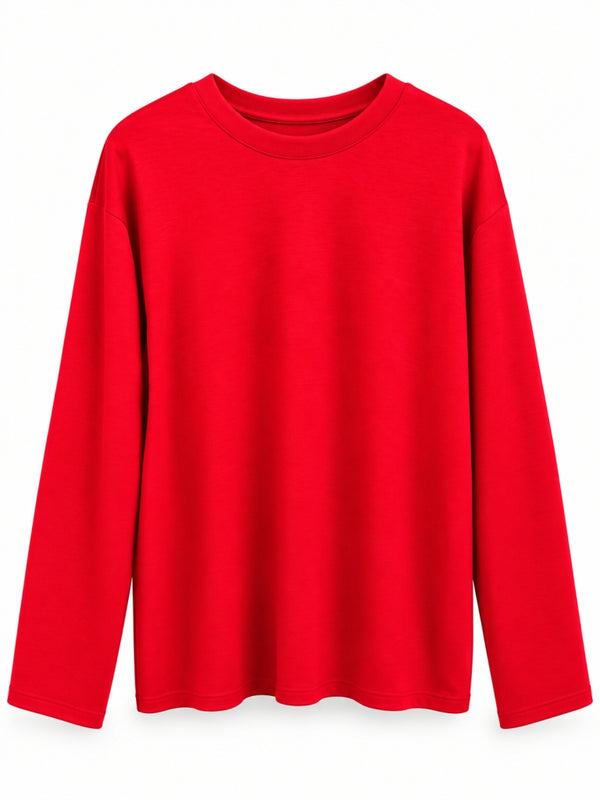 Kırmızı Bisiklet Yaka Basic Sweat 11448-Kırmızı