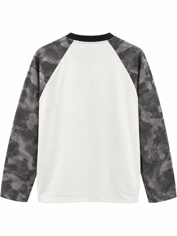 Ekru Kamuflaj Desenli Sweat 10123-Ekru