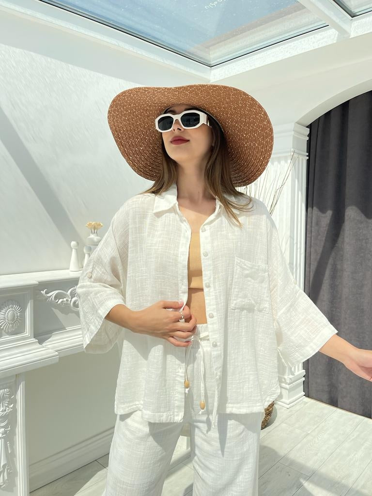 Düşük Kol Oversize Gömlek 4715