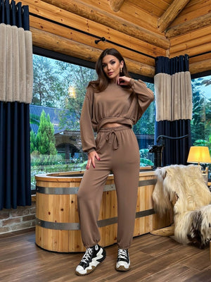 Kahve  Modal Sweat Pantolon Takım
