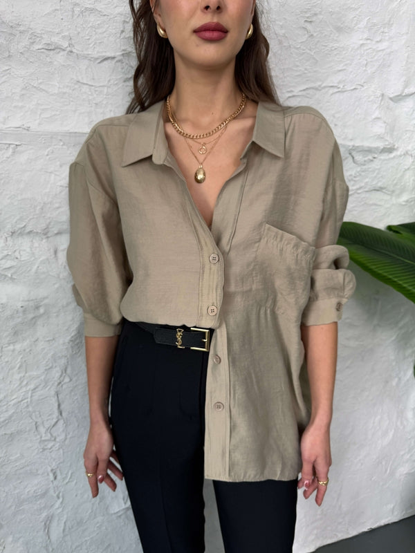 Perry Haki Dökümlü Gömlek 4612-HAKİ