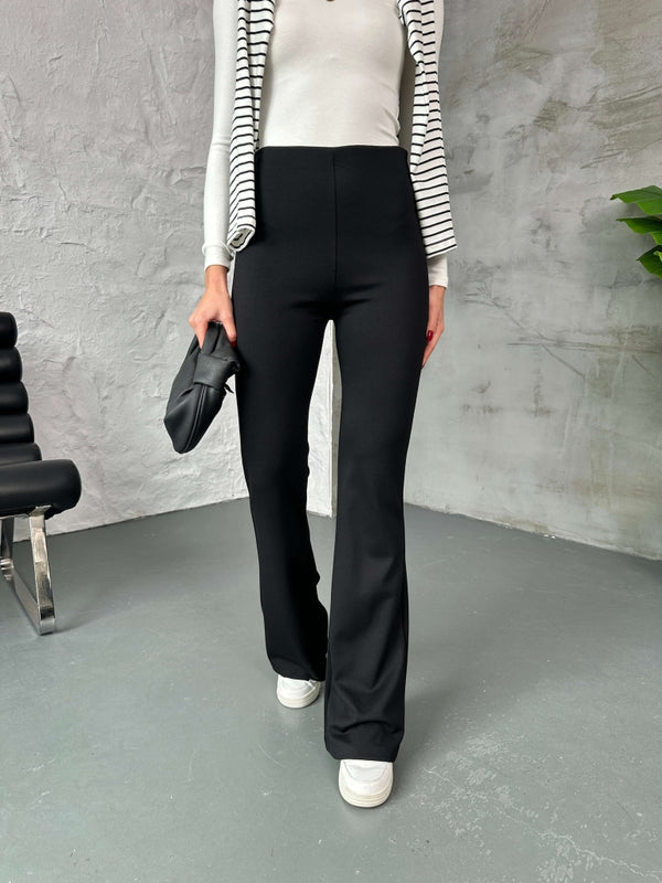 Siyah İspanyol Paça Tayt 251001-SİYAH