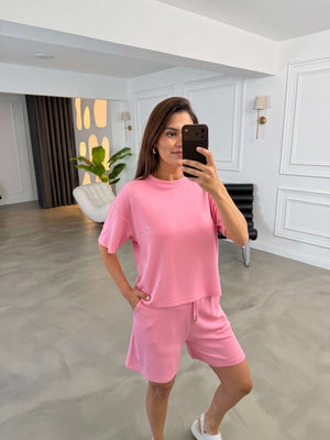 Pembe Orj Marka Şortlu Modal Takım 1024-Pembe