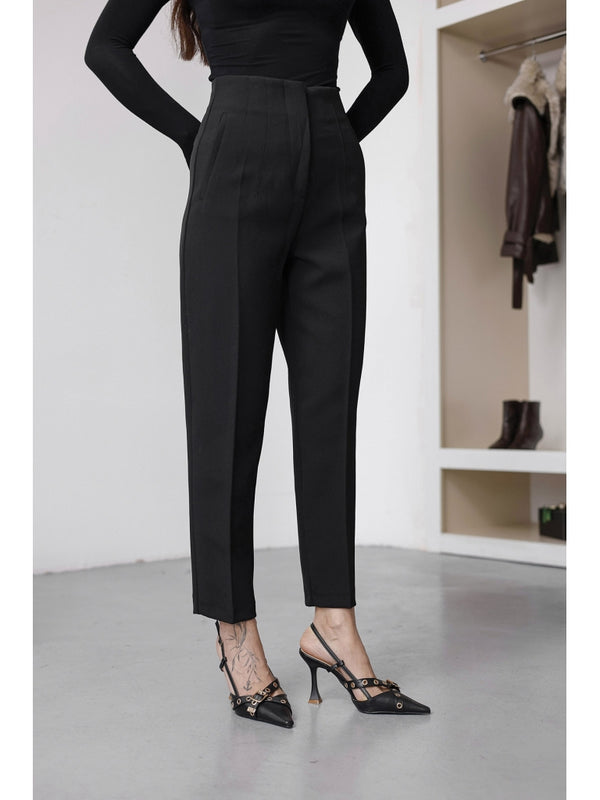 Siyah Pensli Havuç Pantolon 50109-SİYAH