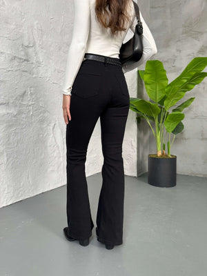 Siyah İspanyol Paça Jean G2106-Siyah