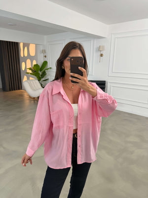Perry Şeker Pembe Dökümlü Gömlek 4612-Şeker Pembe