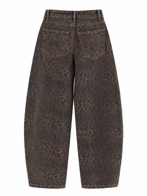 Leopar Desen Denim Pantolon 9205-Leopar