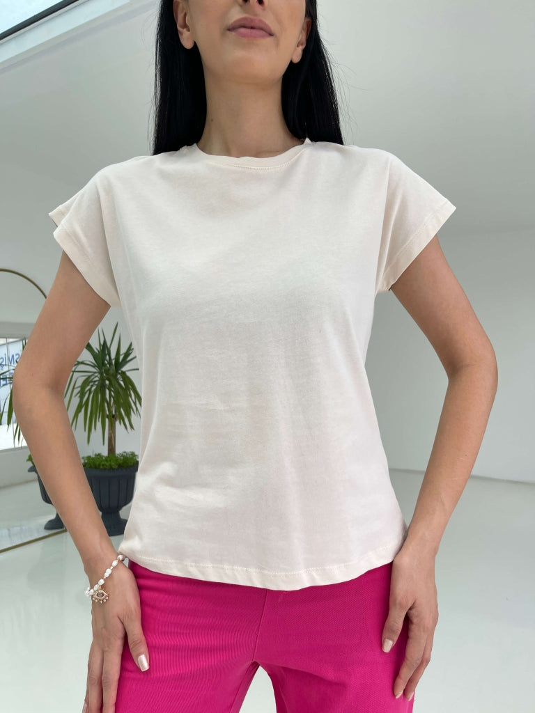 Taş Arkası Dikiş Detaylı Tshirt