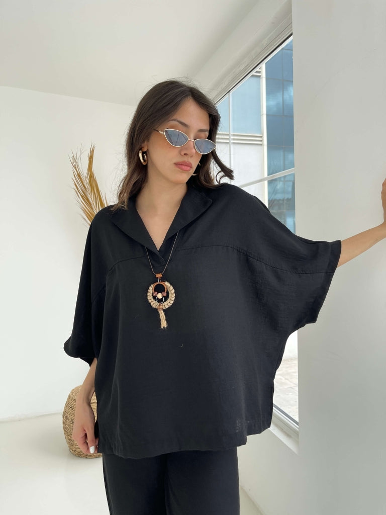 Siyah Kolyeli Takım 50374-Siyah