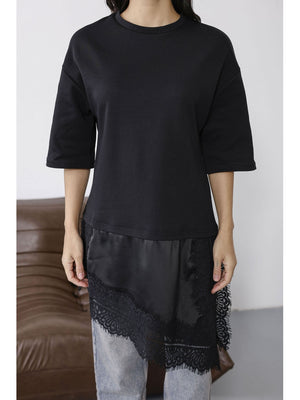 Siyah Dantelli Bluz 0771-Siyah