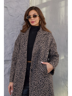 Leopar Desen Tek Düğme Zara Model Kaban