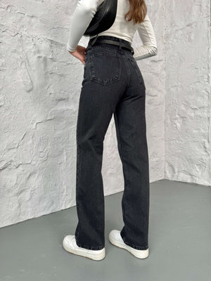 Siyah Yıkamalı Straight Orj Jean 24111-Siyah Yıkamalı