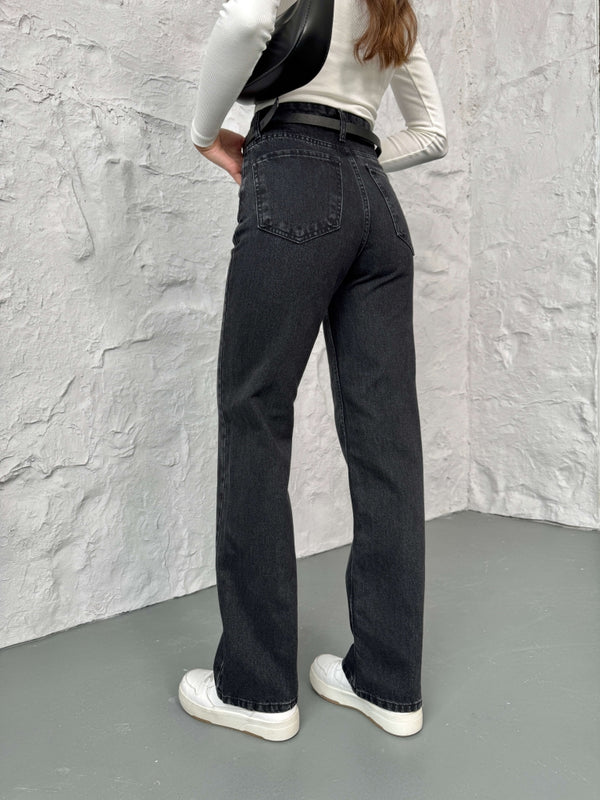 Siyah Yıkamalı Straight Orj Jean 24111-Siyah Yıkamalı
