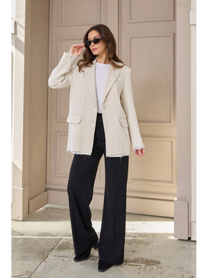 Taş Premium Kumaş Astarı Çizgili Blazer Ceket