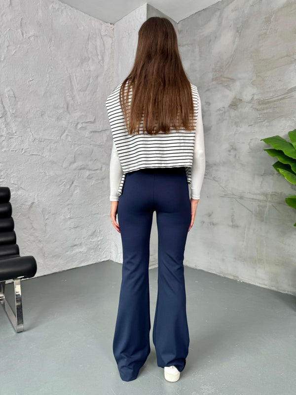 Lacivert  İspanyol Paça Tayt 251001-LACİVERT