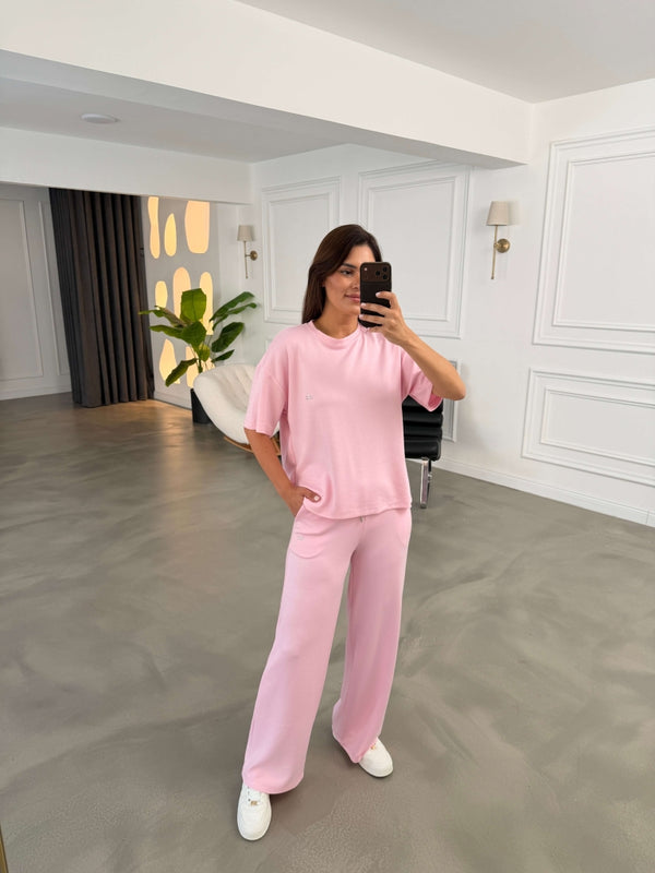 Pembe Orj Marka Kısa Kollu Takım 1023-Pembe
