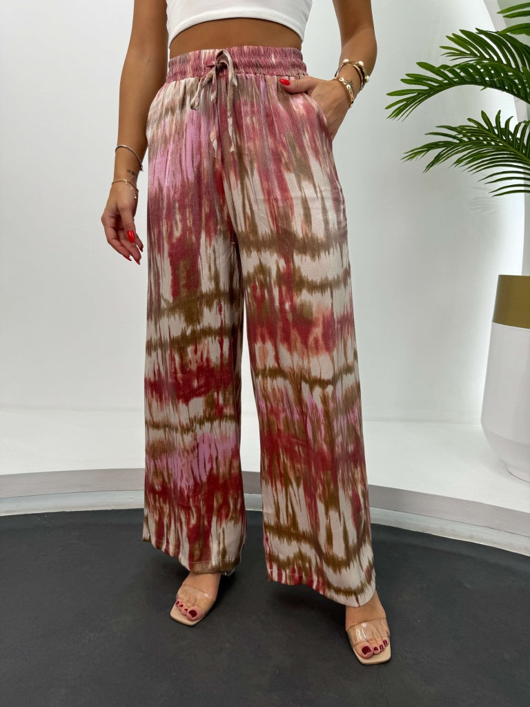 Renkli Batik Desenli Pantolon