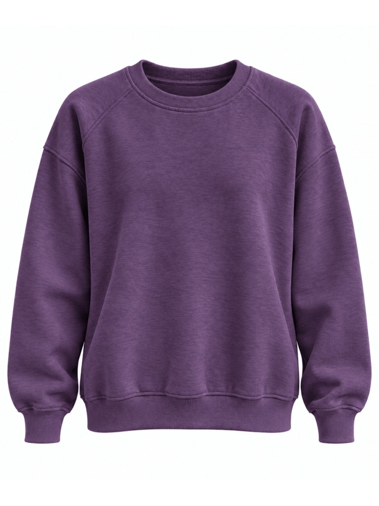 Mor Oversize Şardonlu Sweat 7912-Mor