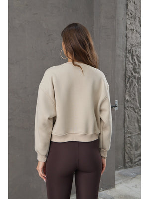 Bej Teddy Nakış Detaylı Sweat