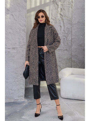 Leopar Desen Tek Düğme Zara Model Kaban