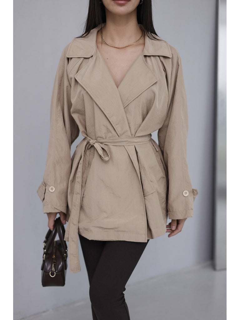 Taş Salaş Kuşaklı Trençkot AK0008-Taş