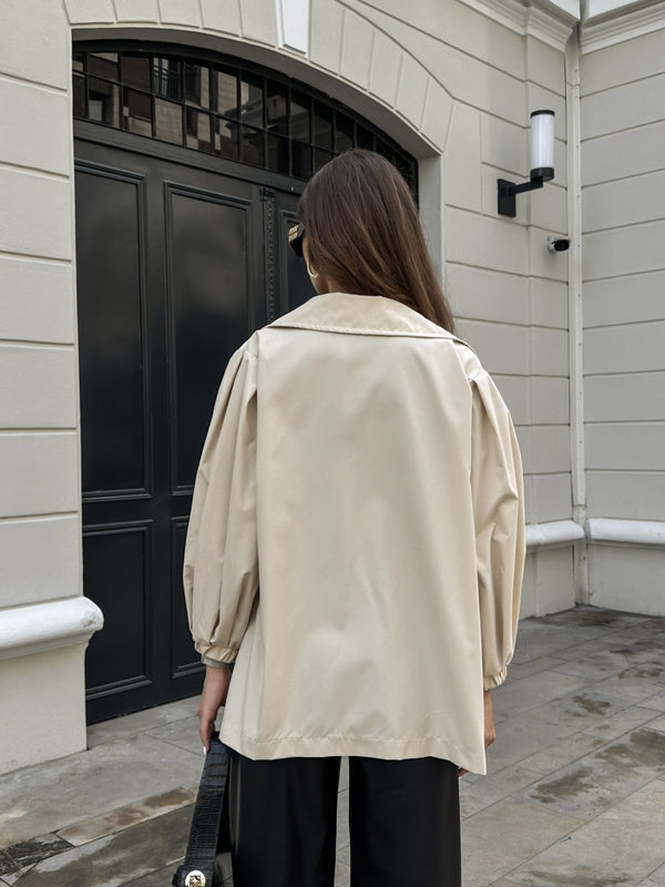 Taş Balon Kol Oversize Trençkot