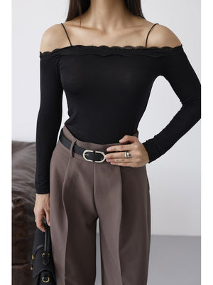 Siyah Madonna Yaka Dantelli Bluz 1064-Siyah