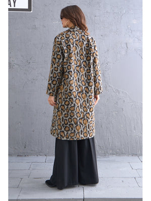 Leopar Desen Oversize Kaban