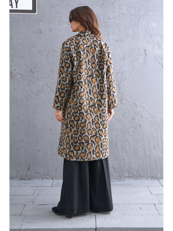 Leopar Desen Oversize Kaban