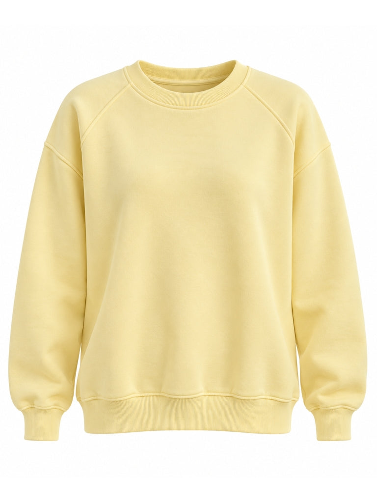 Sarı Oversize Şardonlu Sweat 7912-Sarı