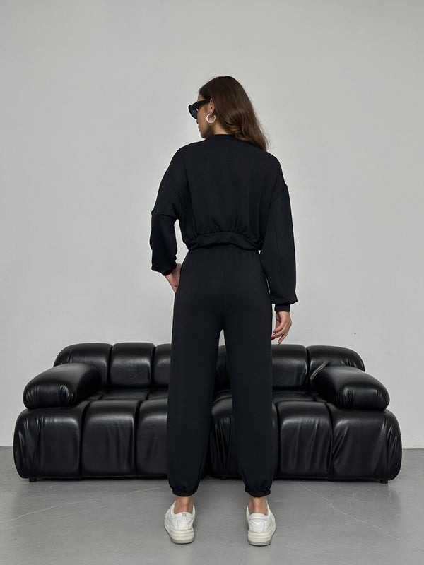 Siyah Modal Sweat Pantolon Takım