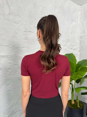 Bordo Orj Marka Crop Tshirt