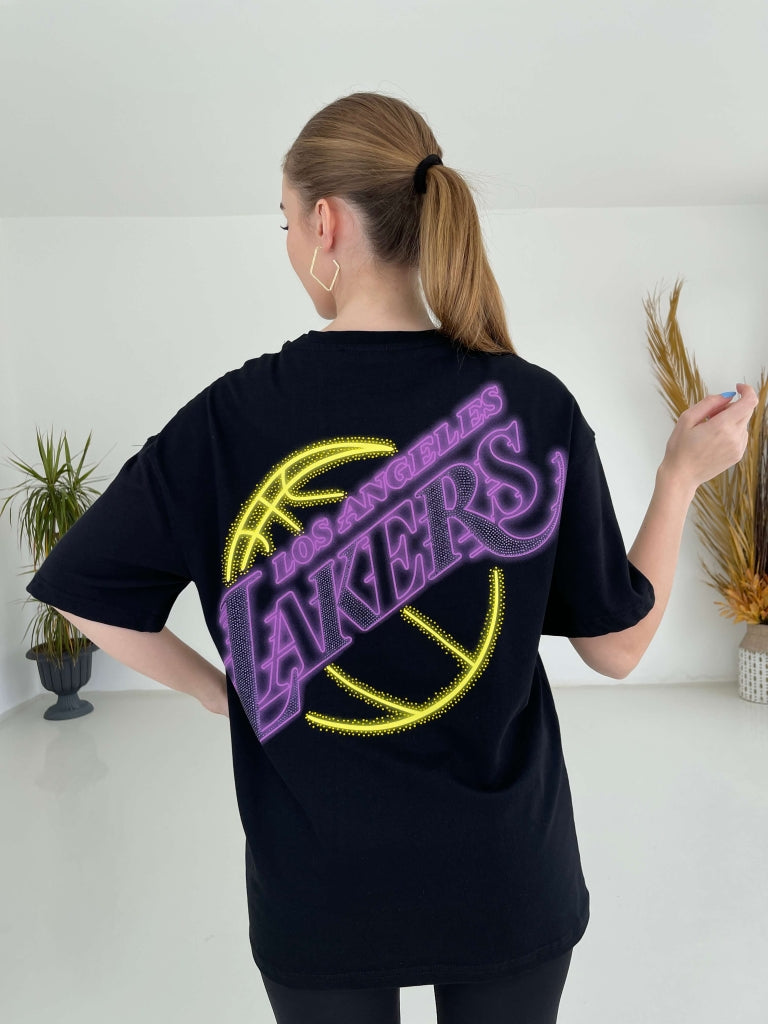 Siyah Lakers Tshırt