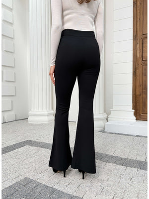 Siyah Gold Düğme Detaylı Pantolon 9027-Sİyah