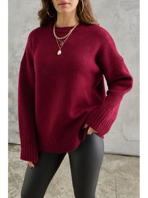 Bordo Bisiklet Yaka Oversize Kazak